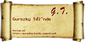 Gurszky Tünde névjegykártya