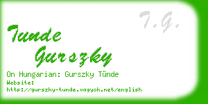 tunde gurszky business card