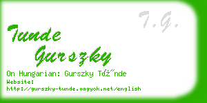 tunde gurszky business card